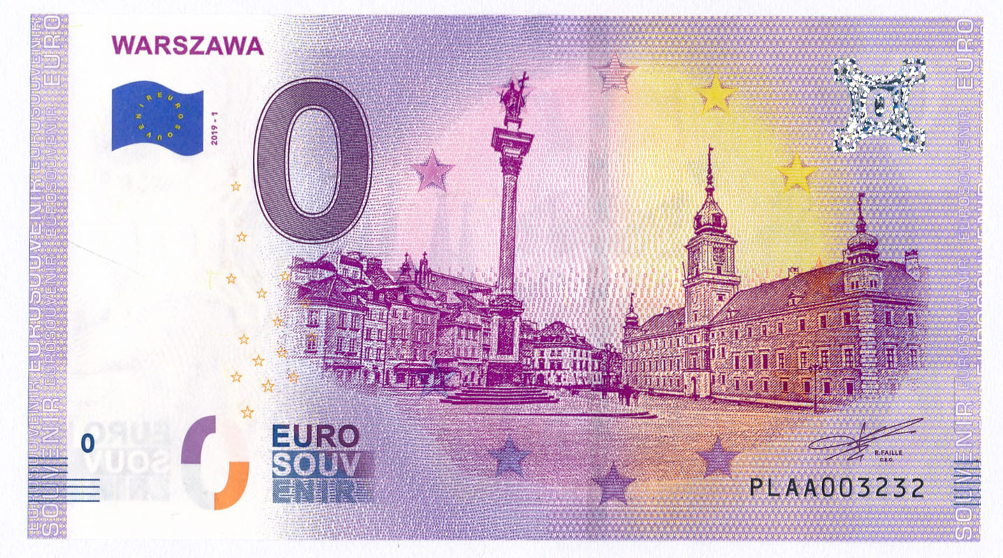 0 Euro Warszawa - tylko 5000 egzemplarzy - ciekawa numeracja